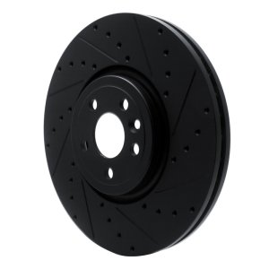 Jaguar F-Pace Brake Rotor (1) - Front Right - R1 Concepts - Drilled & Slotted - Black - `17-`20